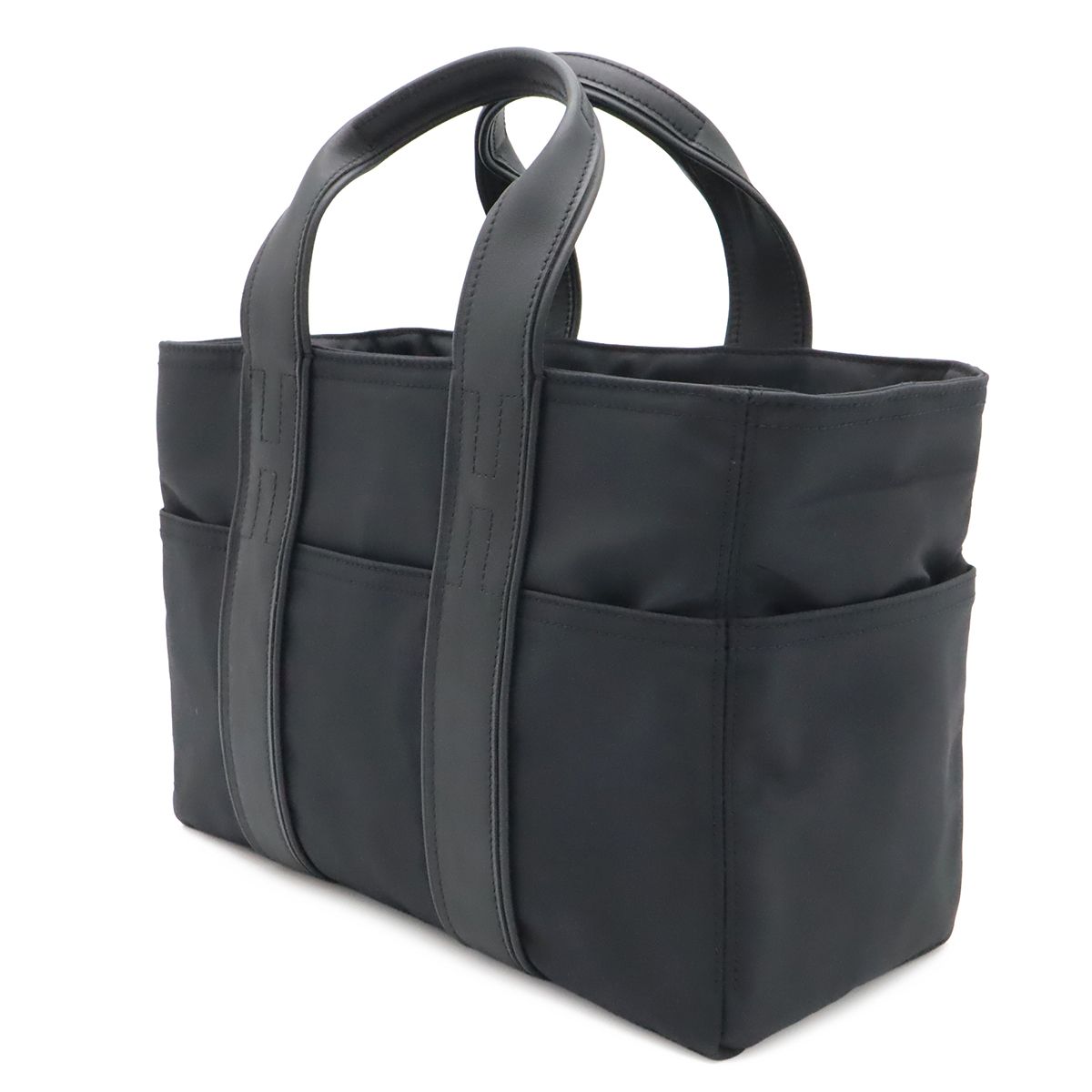 Hermes Acapulco PM Tote Bag Nylon Leather Black — view 2