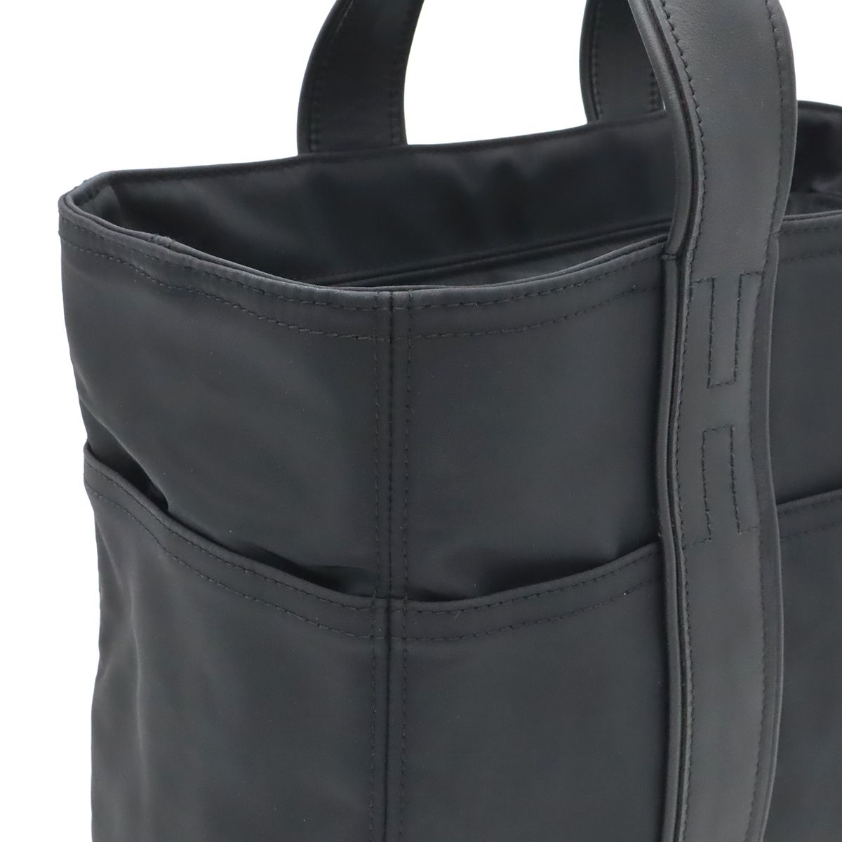 Hermes Acapulco PM Tote Bag Nylon Leather Black — view 7
