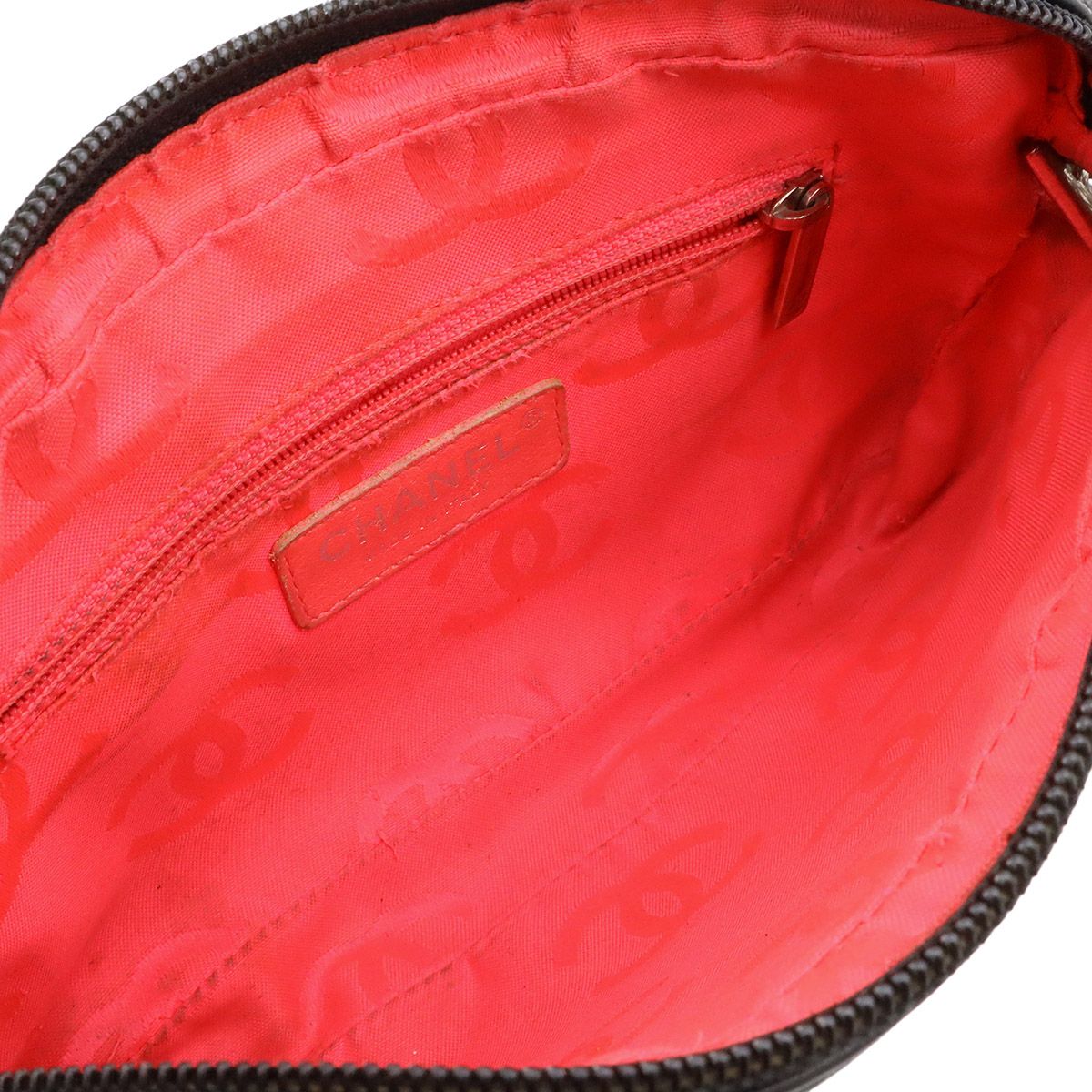 Chanel Cambon Line CC Logo Pouch Shoulder Bag Leather Black Silver — view 7