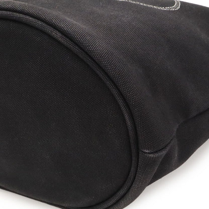 Prada Canapa Tote 2-Way Shoulder Bag Crossbody Canvas Leather Nero Black — view 3