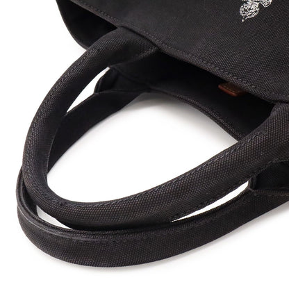 Prada Canapa Tote 2-Way Shoulder Bag Crossbody Canvas Leather Nero Black — view 4