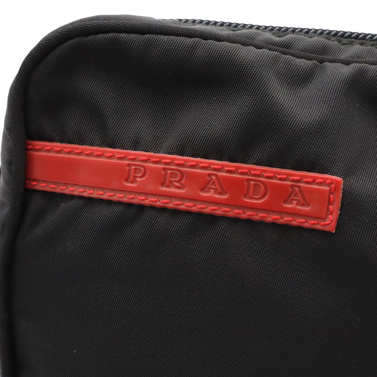 Prada Sports Line Shoulder Bag Pouch Pochette Crossbody Nylon Nero Black Silver — view 6