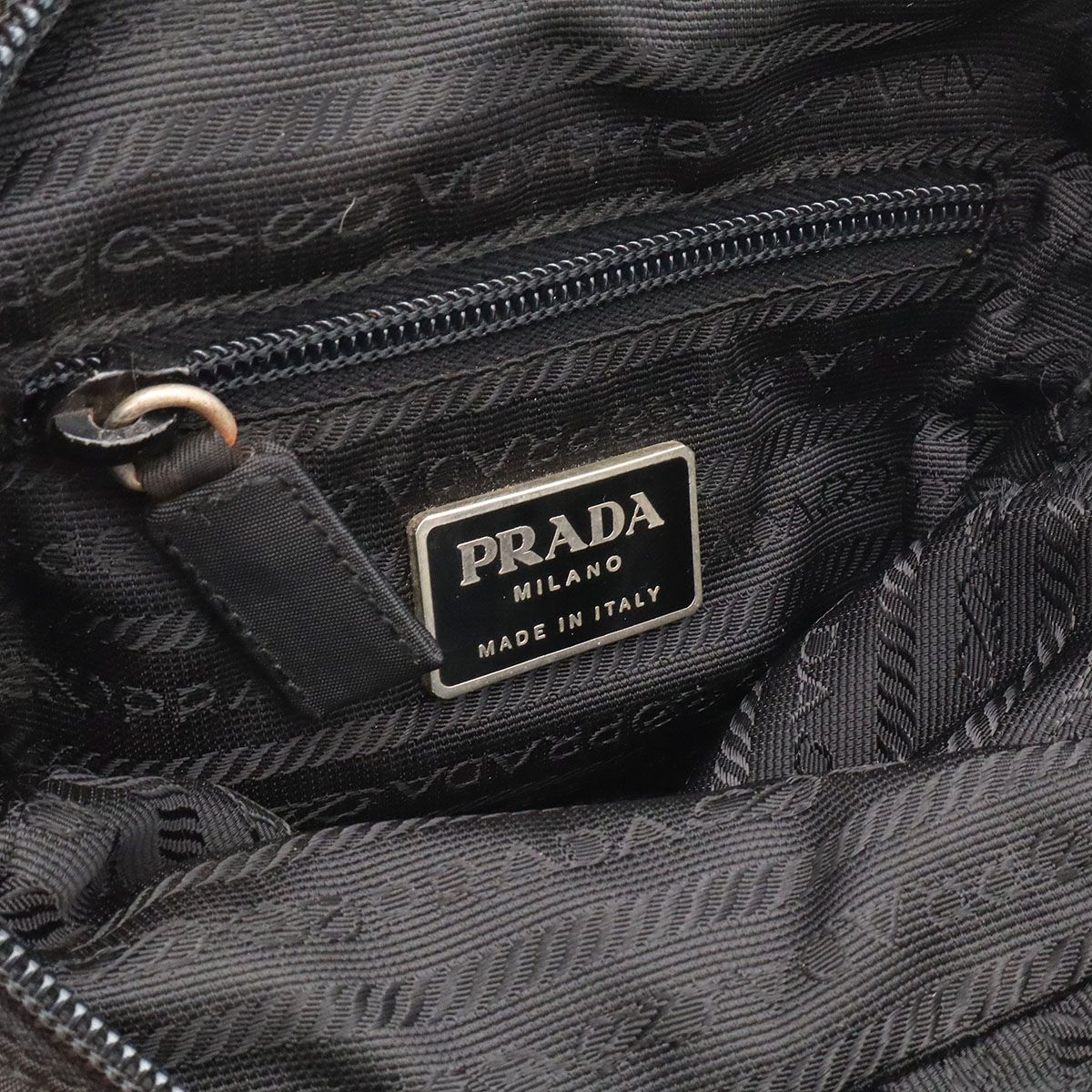 Prada Sports Line Shoulder Bag Pouch Pochette Crossbody Nylon Nero Black Silver — view 8