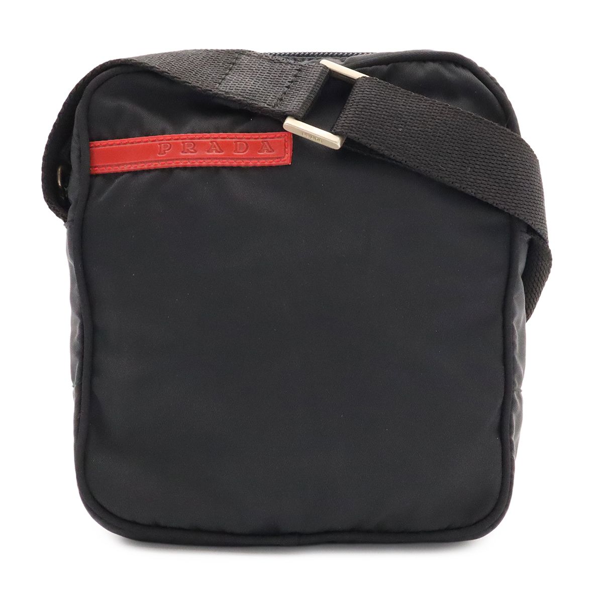 Prada Sports Line Shoulder Bag Pouch Pochette Crossbody Nylon Nero Black Silver