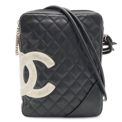 Chanel Cambon Line CC Logo Medium Pochette Shoulder Bag Crossbody Soft Calfskin