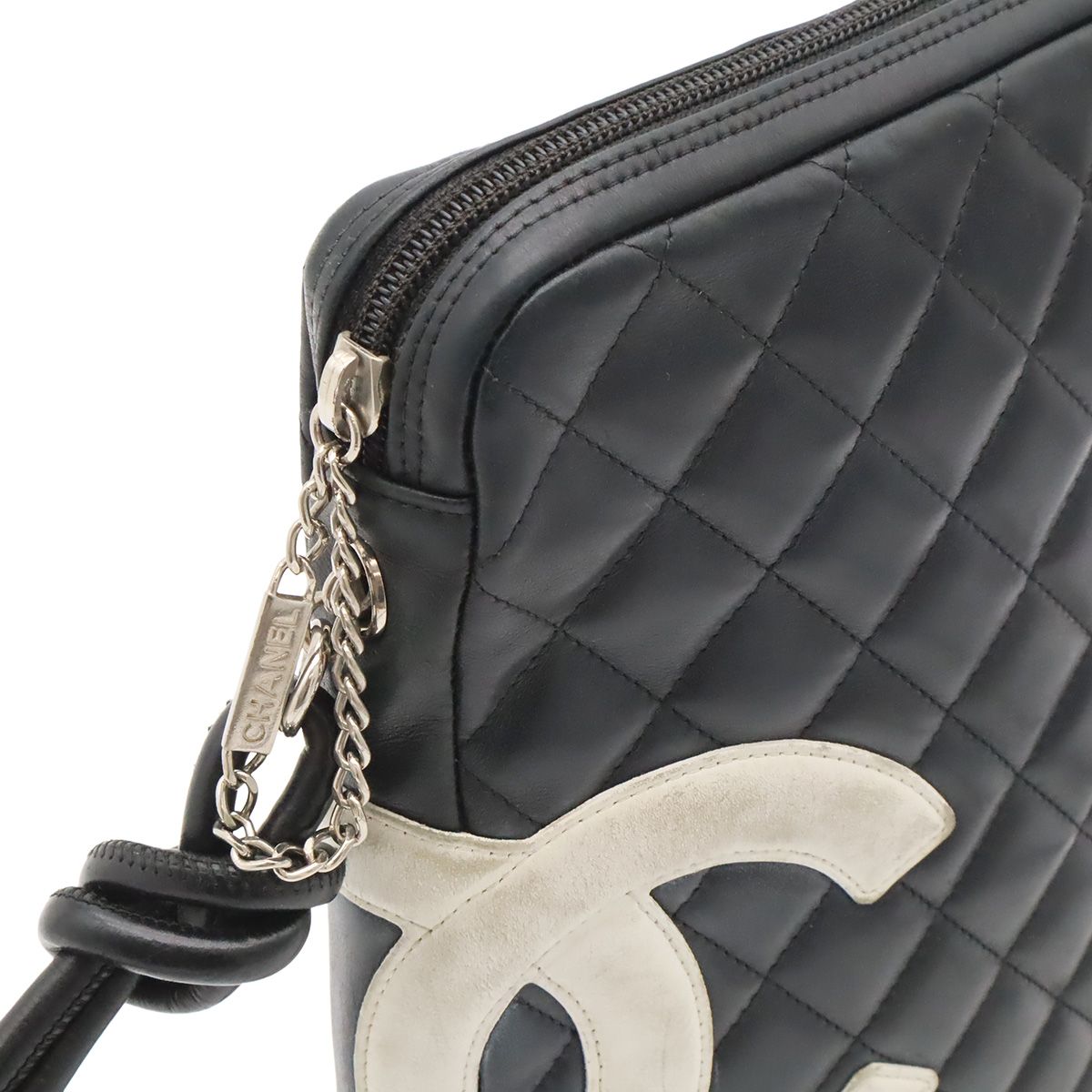Chanel Cambon Line CC Logo Medium Pochette Shoulder Bag Crossbody Soft Calfskin — view 6