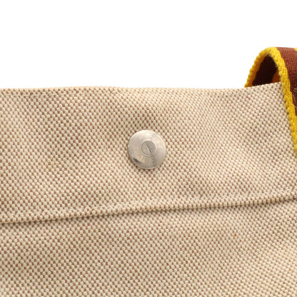 Hermes Bora GM Tote Large Handbag Stripe Canvas Natural Yellow Brown — view 5