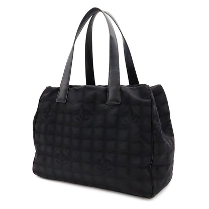 Chanel New Travel Line Tote MM Shoulder Bag Nylon Jacquard Black — view 2