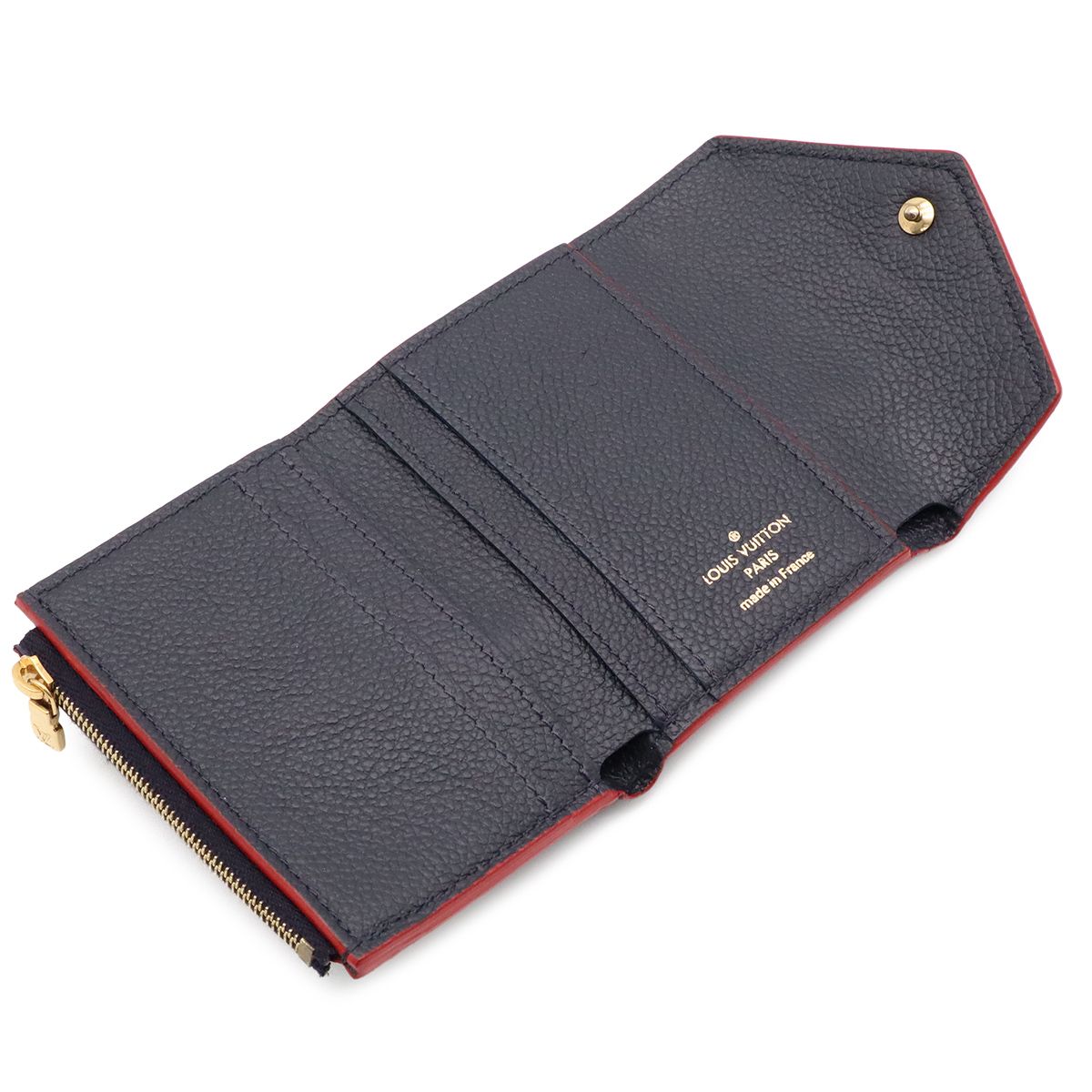 Louis Vuitton Monogram Empreinte Portefeuille Zoe Wallet Trifold Marine Rouge — view 5
