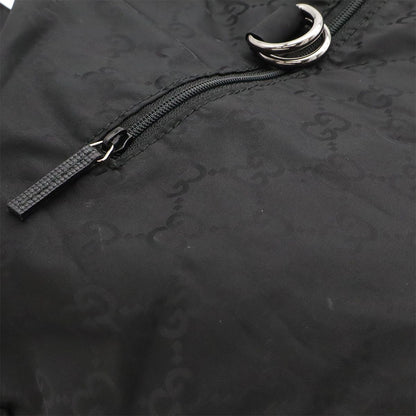 Gucci GG Nylon Backpack Leather Black Silver — view 6