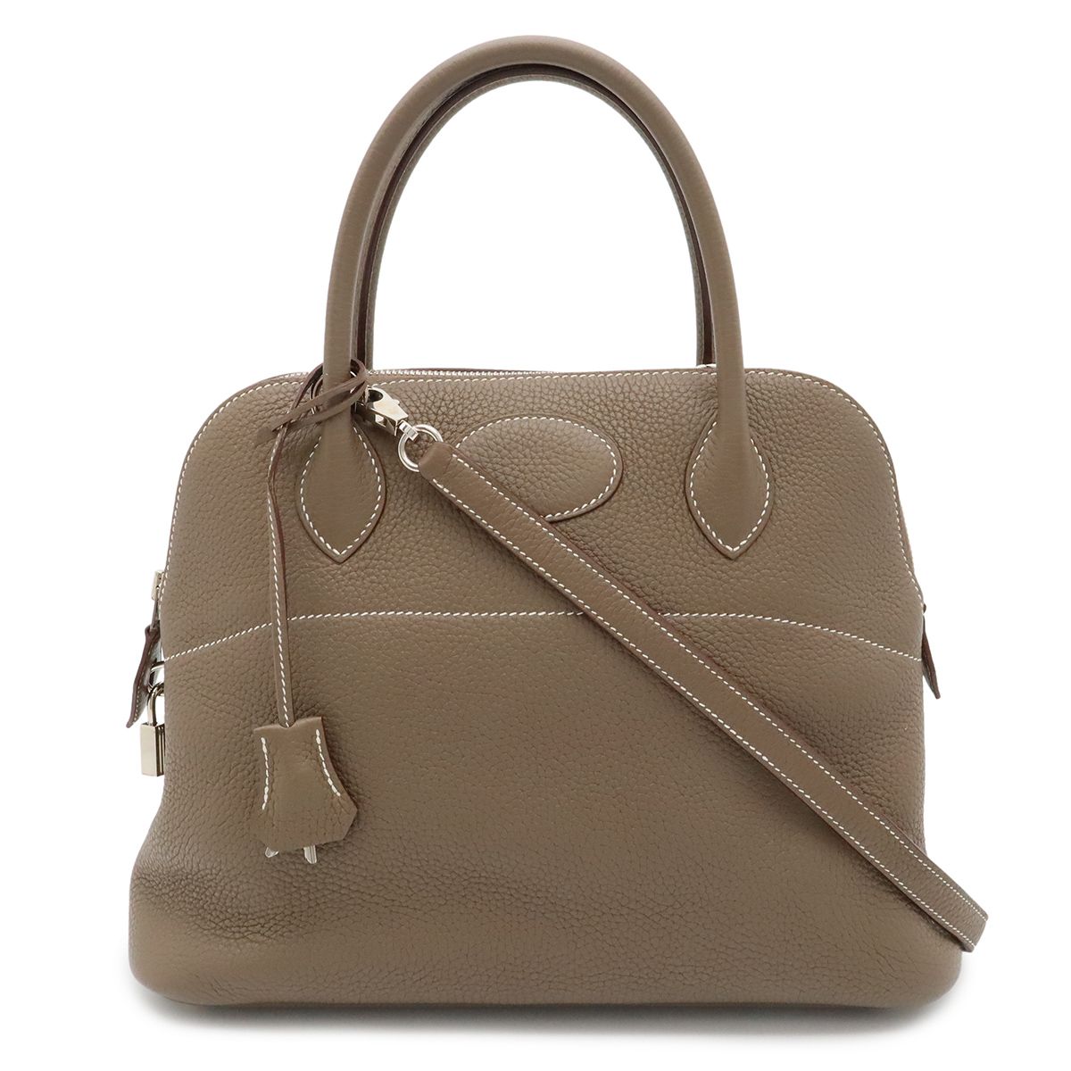 Hermes Bolide 31 2-Way Shoulder Bag Taurillon Clemence Leather Etoupe Greige