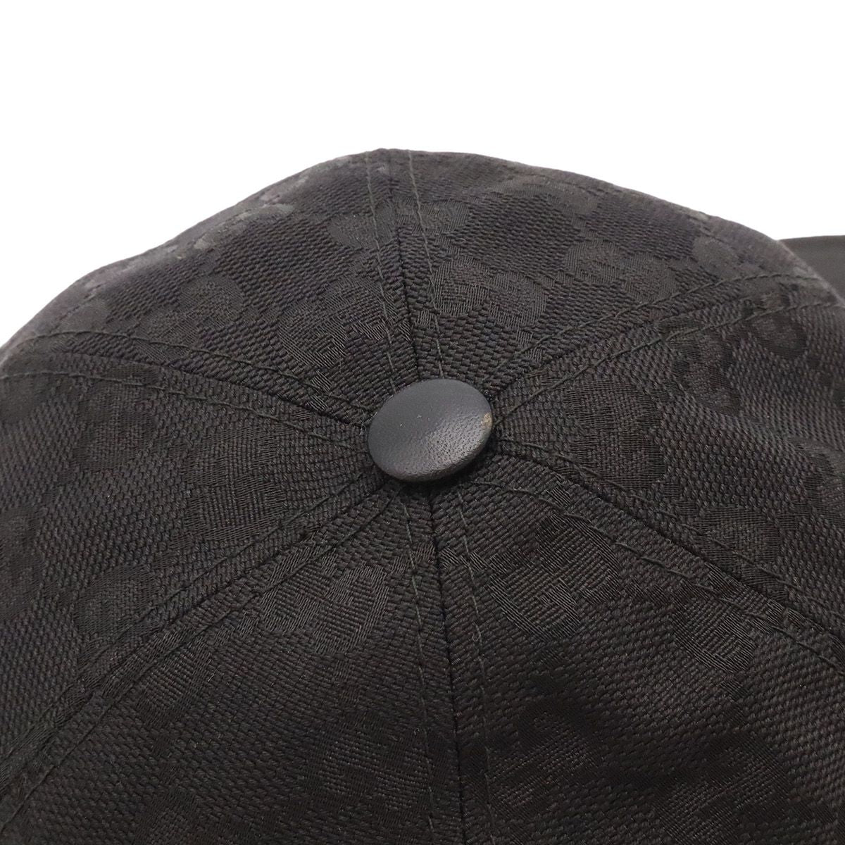 Gucci GG Canvas Web Line Baseball Cap Hat Polyester Black Red Green XL — view 5