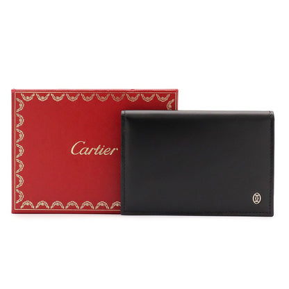 Cartier Pasha Line Card Case Business Calf Leather Black Silver — view 7