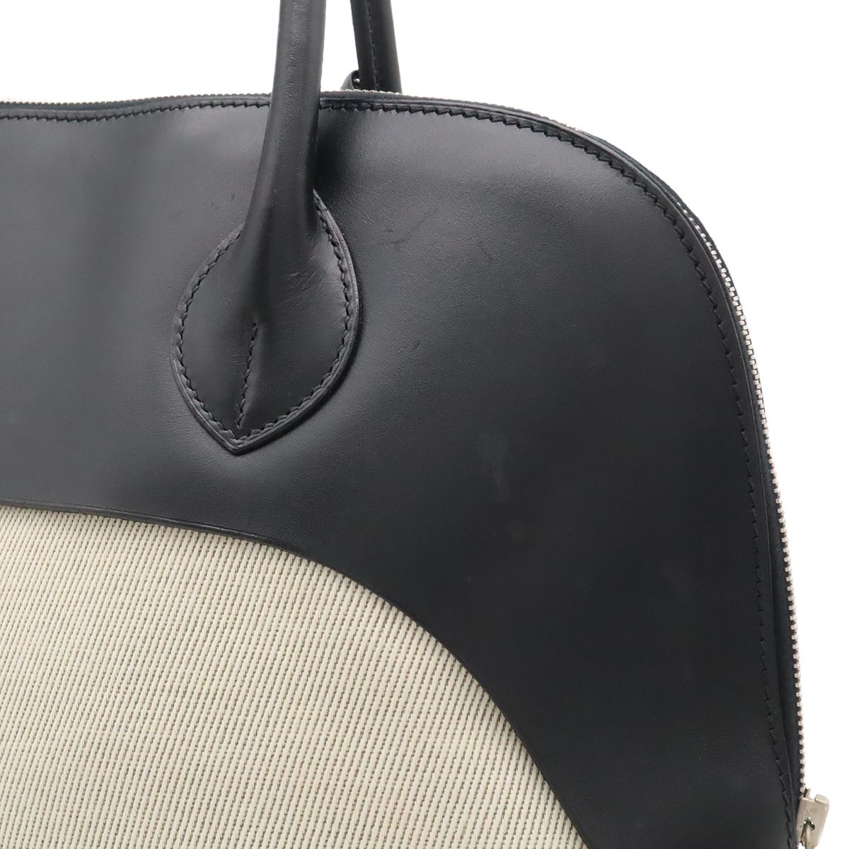 Hermes Bolide Boston Bag Travelbag Tote Vache Hunter Twill Tech Black Natural — view 8