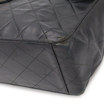 Chanel Maxi Quilted 34 CC Logo Chain Shoulder Bag 2-Way Leather Black Gold — view 3