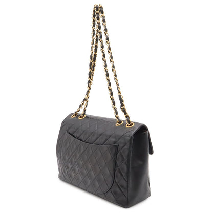 Chanel Maxi Quilted 34 CC Logo Chain Shoulder Bag 2-Way Leather Black Gold — view 2