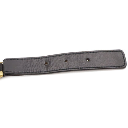 Chanel Leather Chain Belt Black Gold 75 94A — view 7