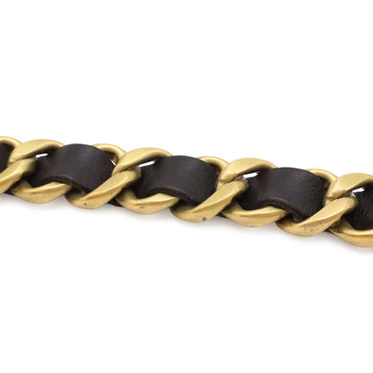 Chanel Leather Chain Belt Black Gold 75 94A — view 6