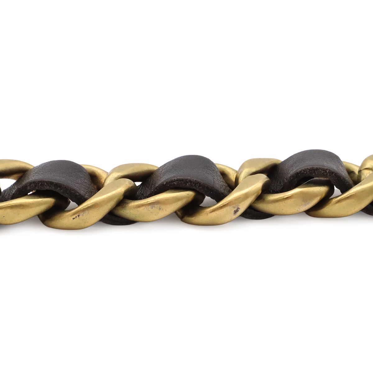 Chanel Leather Chain Belt Black Gold 75 94A — view 5
