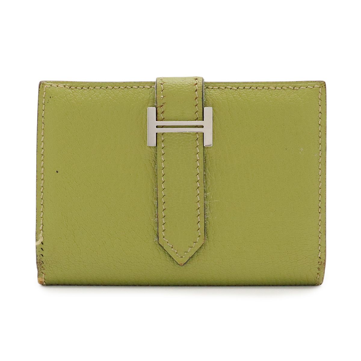 Hermes Bearn Mini Card Case Business Mini Wallet Coin Purse Chevre Mysore