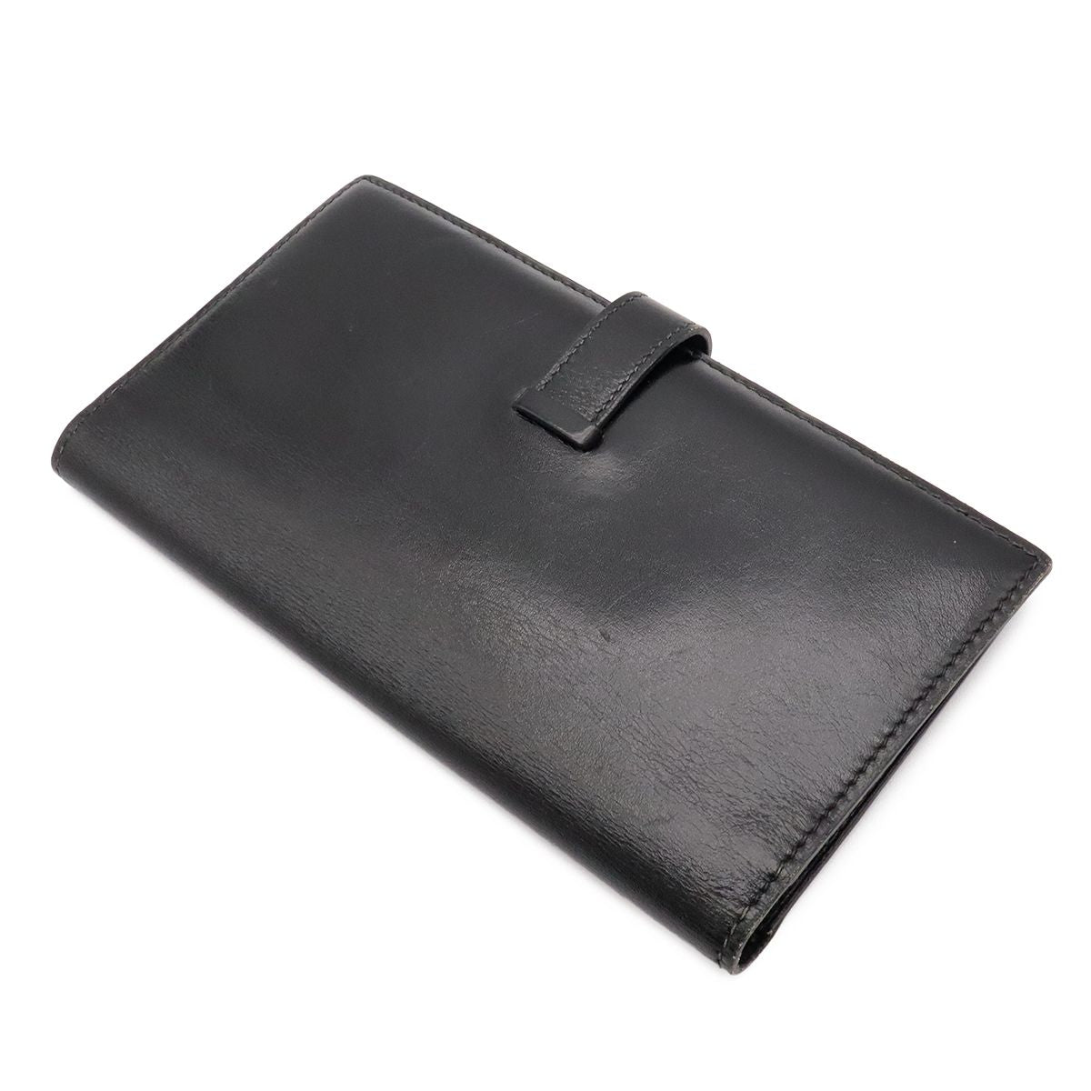 Hermes Bearn Classic Wallet Bifold Box Calf Leather Black Silver — view 2