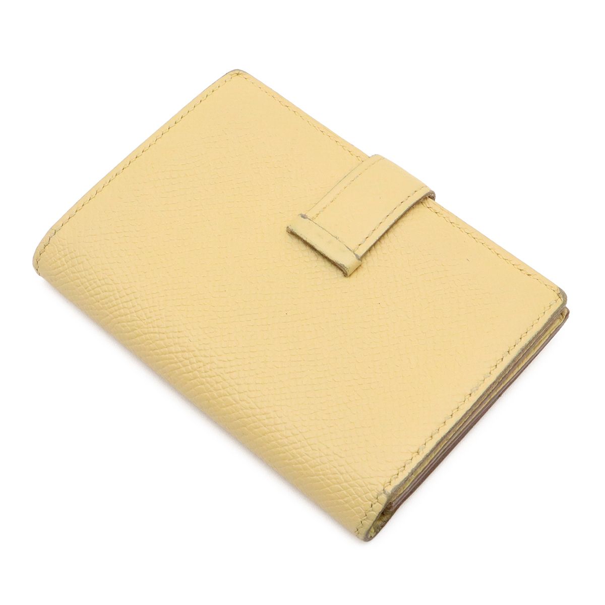 Hermes Bearn Card Case Business Veau Epsom Cream Yellow Silver — view 2