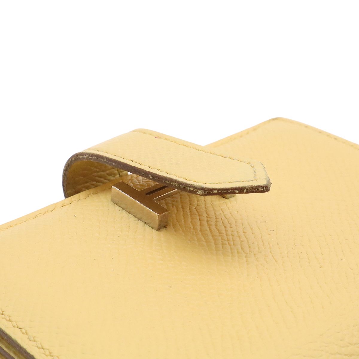 Hermes Bearn Card Case Business Veau Epsom Cream Yellow Silver — view 5
