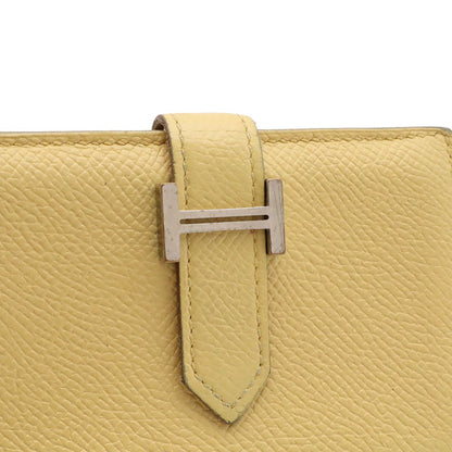 Hermes Bearn Card Case Business Veau Epsom Cream Yellow Silver — view 4