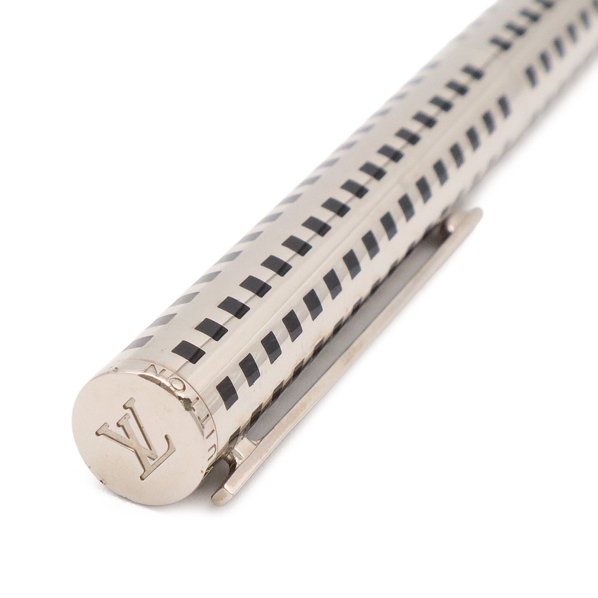 Louis Vuitton Jet Rack Ballpoint Pen Cap Type Metal Silver Blue — view 2