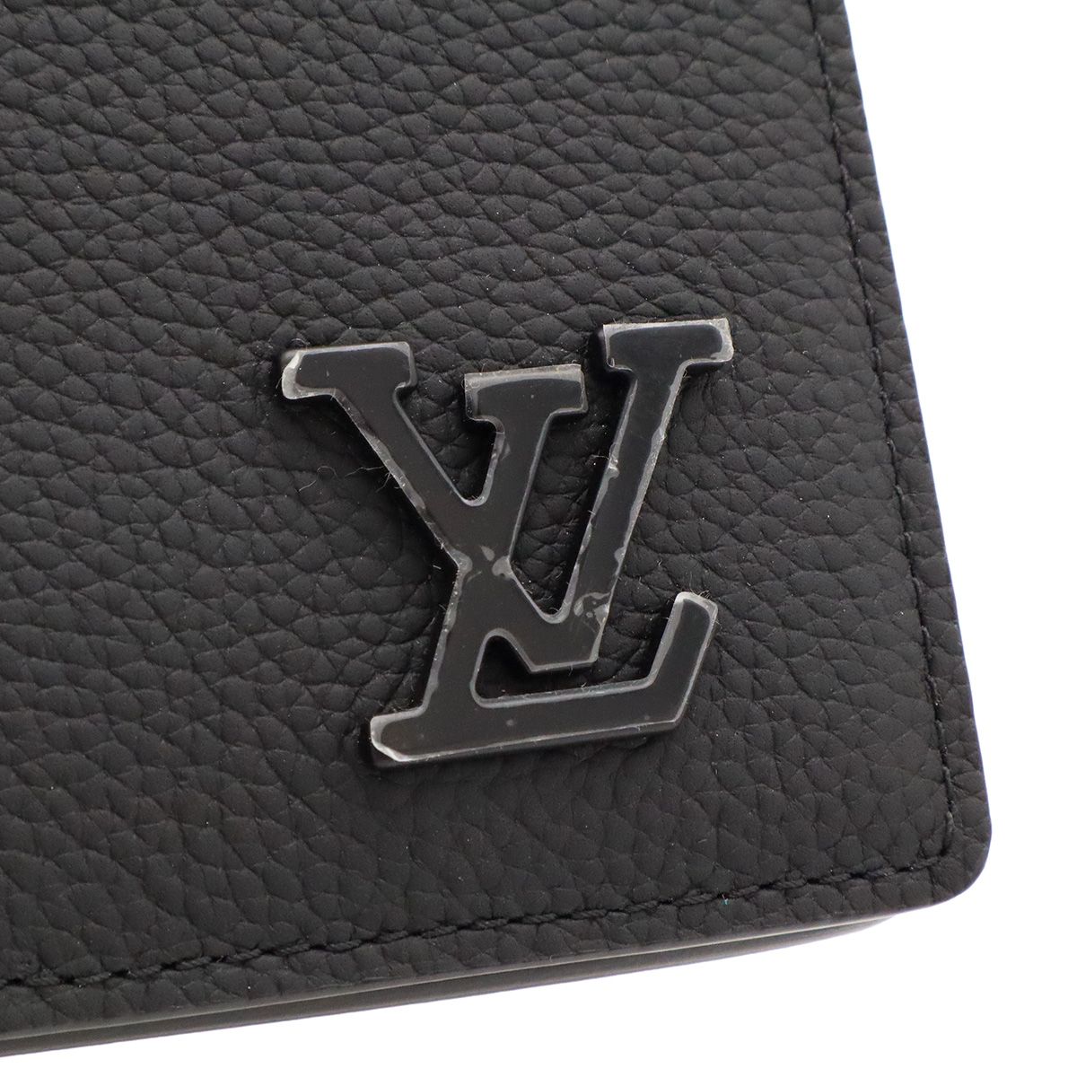 Louis Vuitton LV Aerogram Pocket Organizer Card Case Business Leather Black — view 4