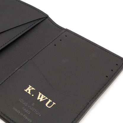 Louis Vuitton LV Aerogram Pocket Organizer Card Case Business Leather Black — view 6