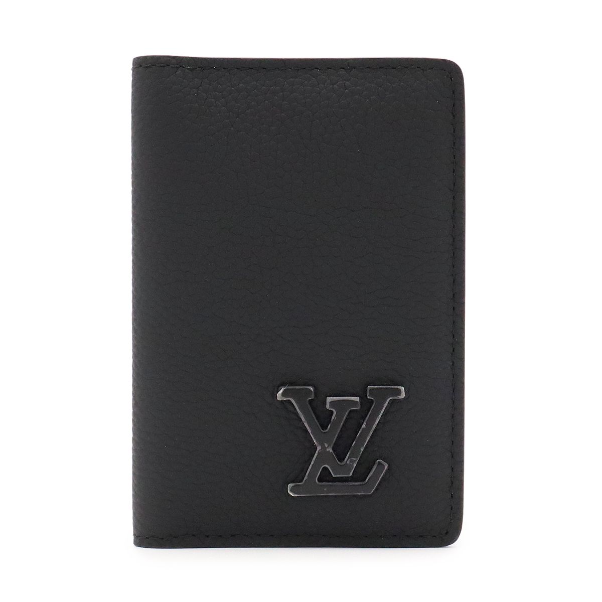 Louis Vuitton LV Aerogram Pocket Organizer Card Case Business Leather Black