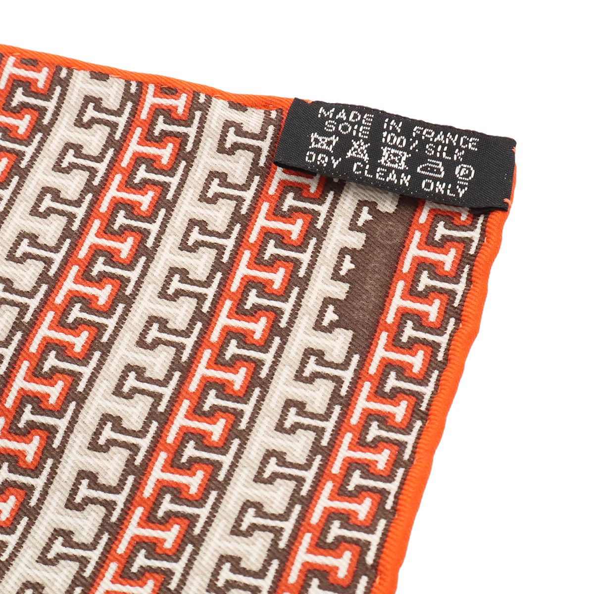 Hermes Carre 40 Petit Scarf Handkerchief Bandana Pocket Square Zipper Pattern — view 4
