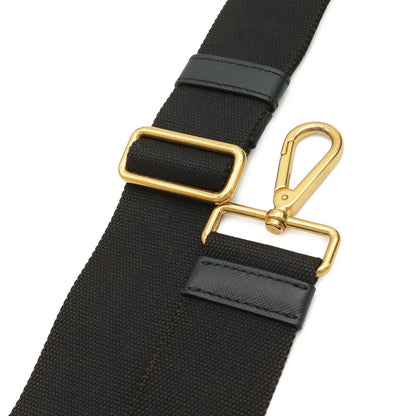 Prada Canapa Tote 2-Way Shoulder Bag Crossbody Denim Blue Gold — view 5