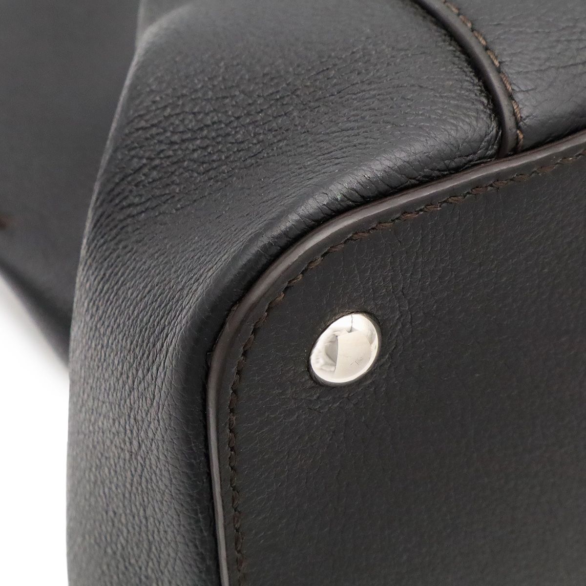 Cartier C de Cartier MM Tote Shoulder Bag Leather Black Silver — view 3