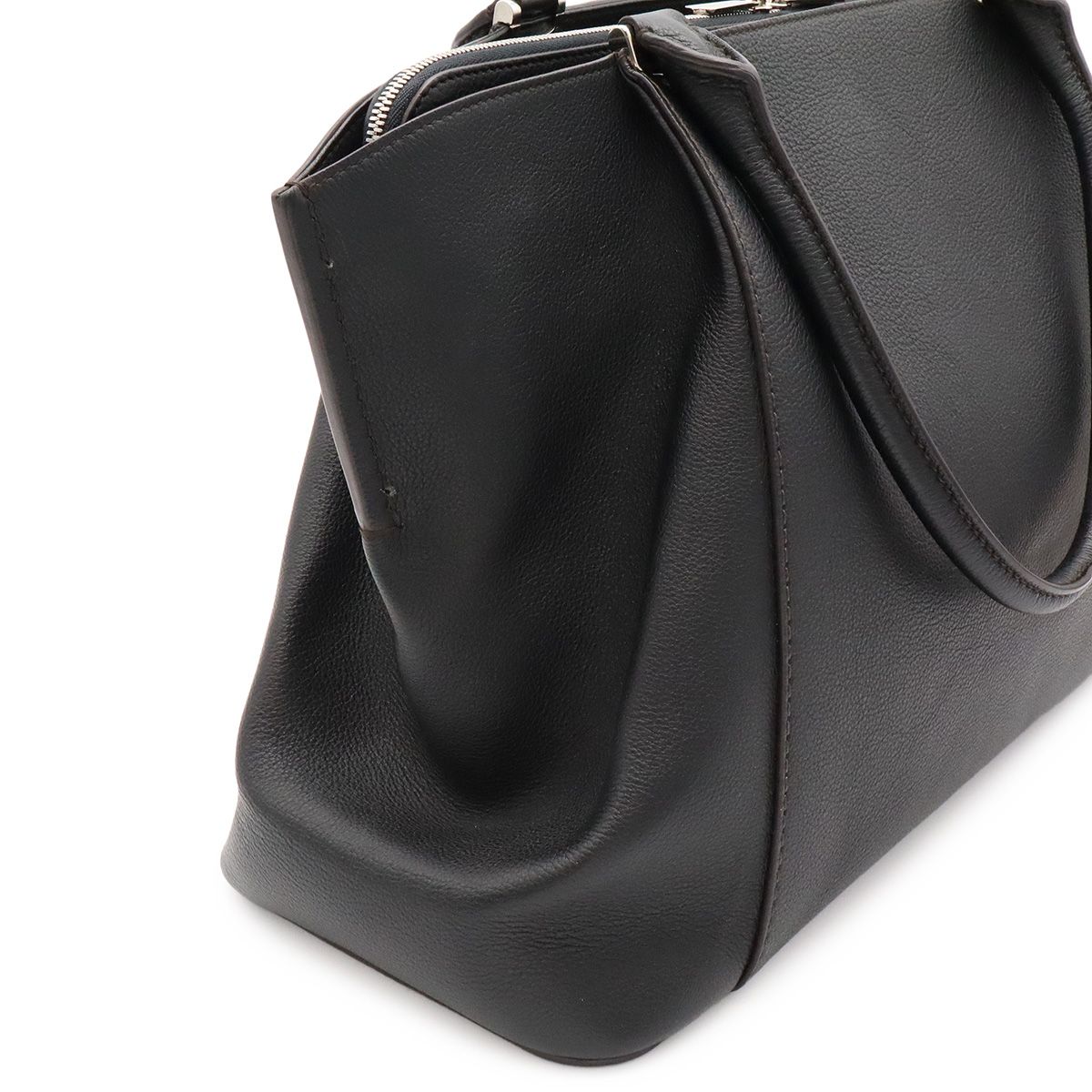 Cartier C de Cartier MM Tote Shoulder Bag Leather Black Silver — view 6
