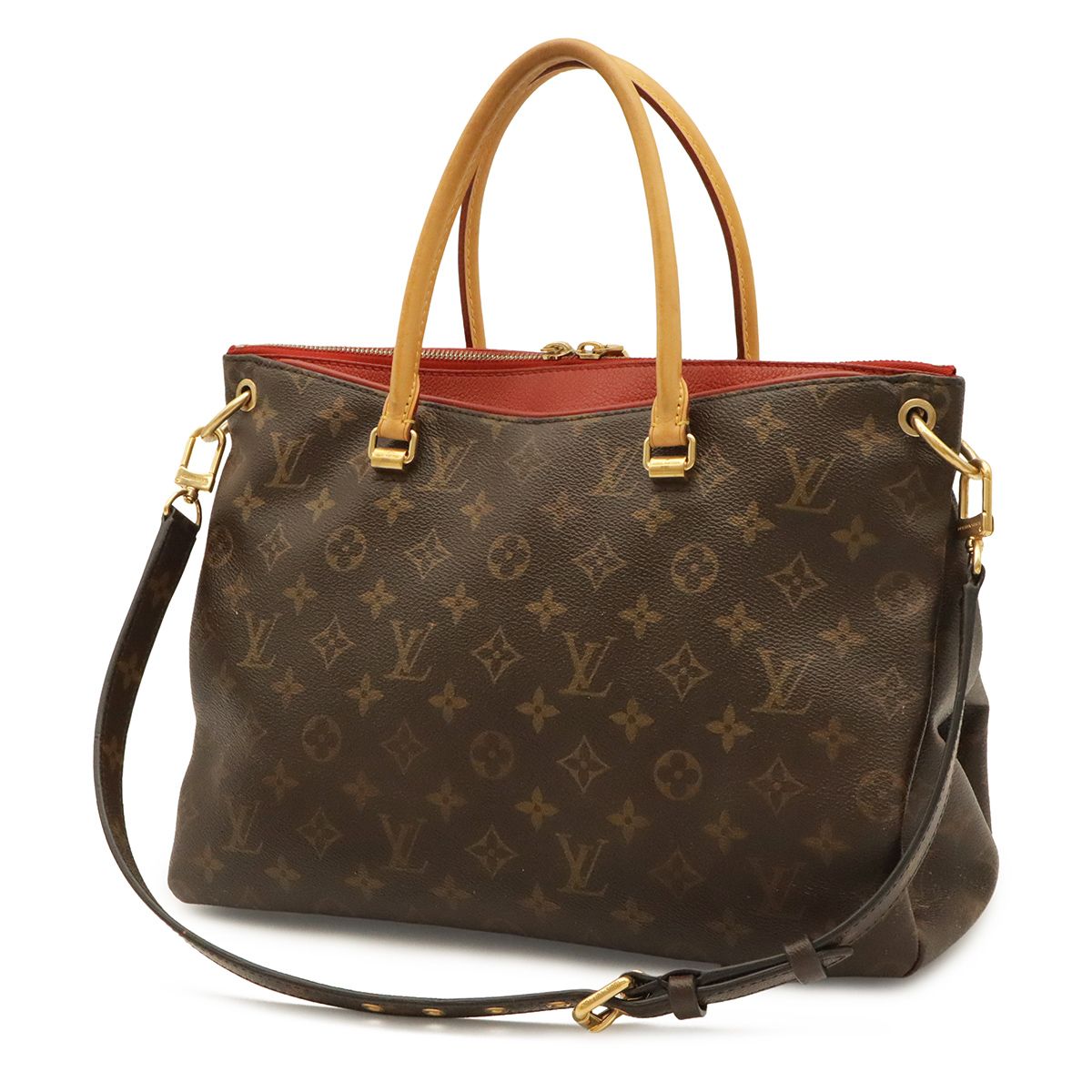 Louis Vuitton Monogram Pallas MM 2-Way Shoulder Bag Cerise Red — view 2