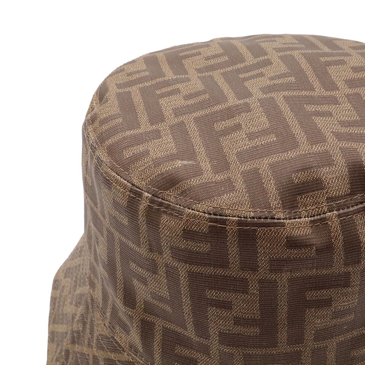 Fendi Zucca Fabric Reversible Bucket Hat Polyester 65% Cotton 35% Brown Beige — view 3