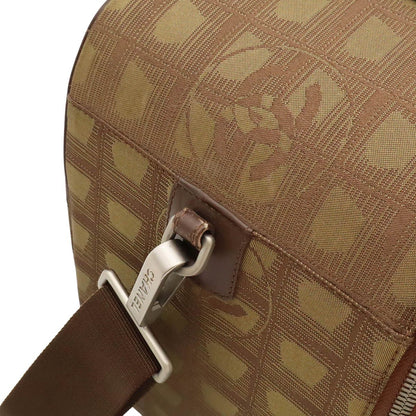 Chanel New Travel Line Boston Bag Purse 2-Way Nylon Jacquard Leather Khaki — view 8