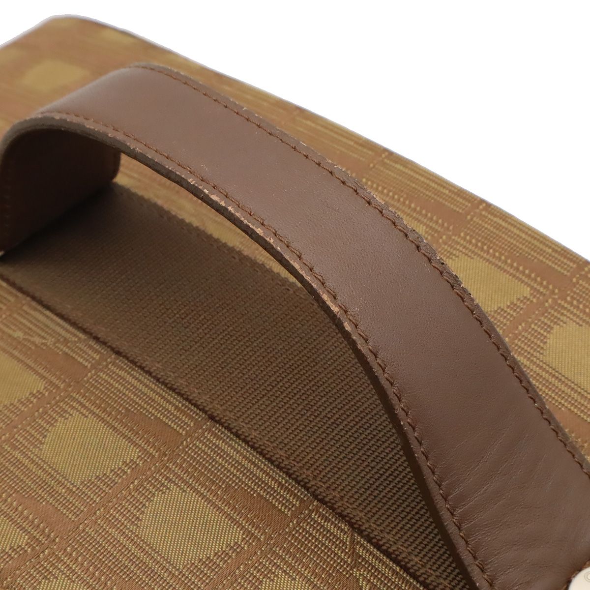 Chanel New Travel Line Boston Bag Purse 2-Way Nylon Jacquard Leather Khaki — view 4