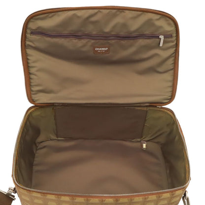 Chanel New Travel Line Boston Bag Purse 2-Way Nylon Jacquard Leather Khaki — view 5