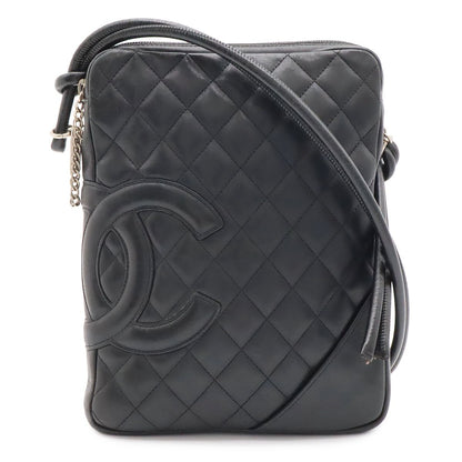 Chanel Cambon Line CC Logo Medium Pochette Shoulder Bag Crossbody Soft Calfskin