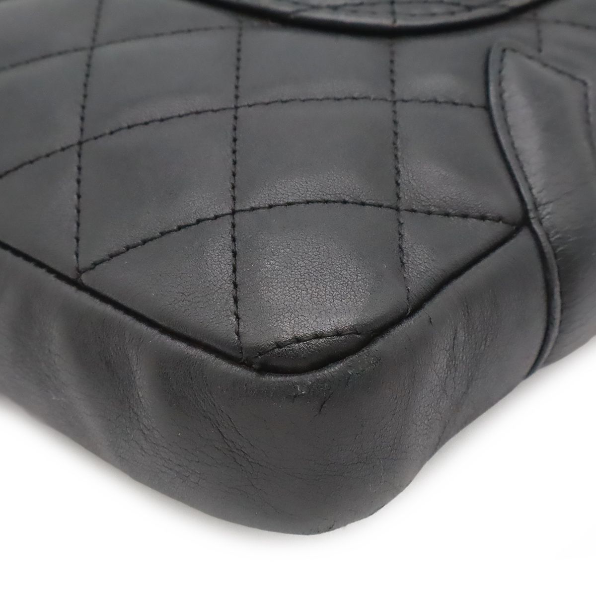 Chanel Cambon Line CC Logo Medium Pochette Shoulder Bag Crossbody Soft Calfskin — view 3