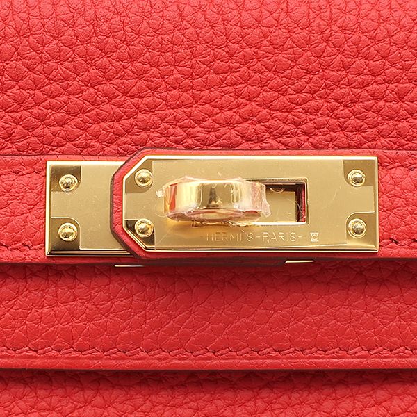Hermes 2-Way Bag Kelly 25 Retourne Togo Rouge de Coeur Gold Red — view 5