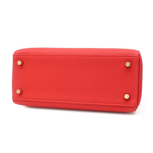 Hermes 2-Way Bag Kelly 25 Retourne Togo Rouge de Coeur Gold Red — view 3