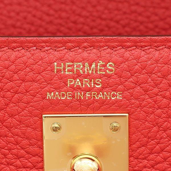 Hermes 2-Way Bag Kelly 25 Retourne Togo Rouge de Coeur Gold Red — view 8