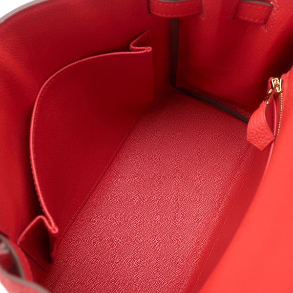 Hermes 2-Way Bag Kelly 25 Retourne Togo Rouge de Coeur Gold Red — view 6