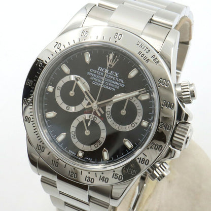 Rolex Daytona Black SS Automatic Satin Finish Buckle Watch — view 2