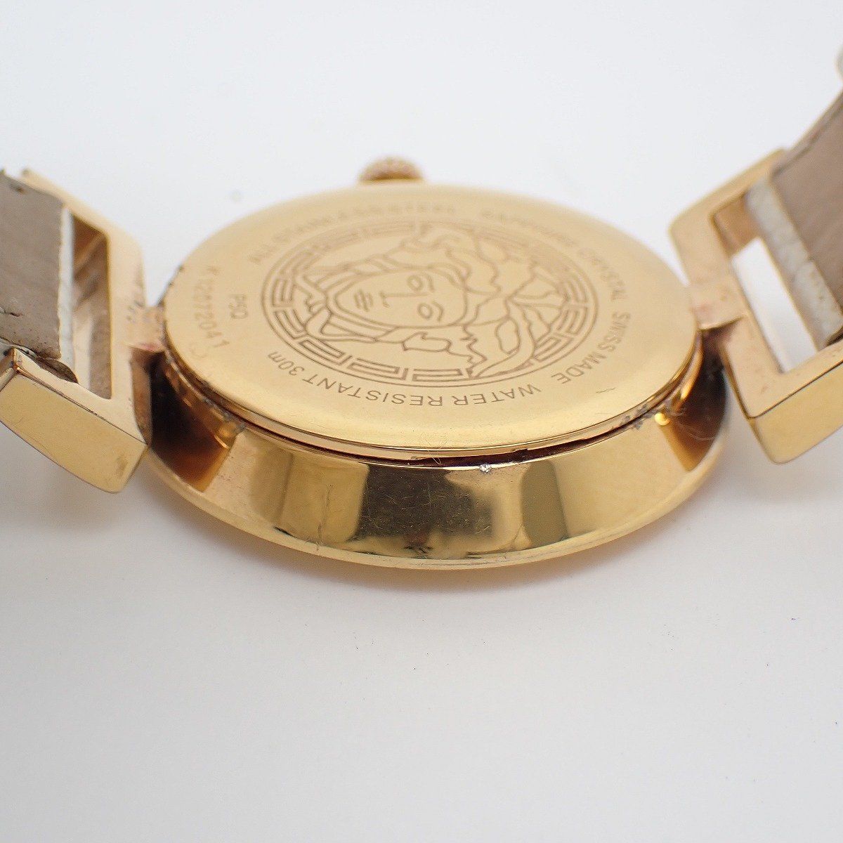 Versace Vanity Quartz Boys' Watch Pink Gold Silver Dial Leather Strap P5q — view 8