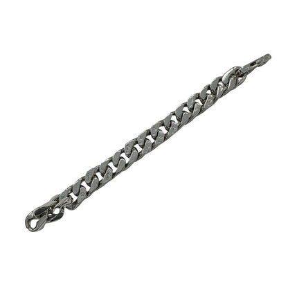 Louis Vuitton Bracelet Metal Leather LV Chain Links Silver — view 5